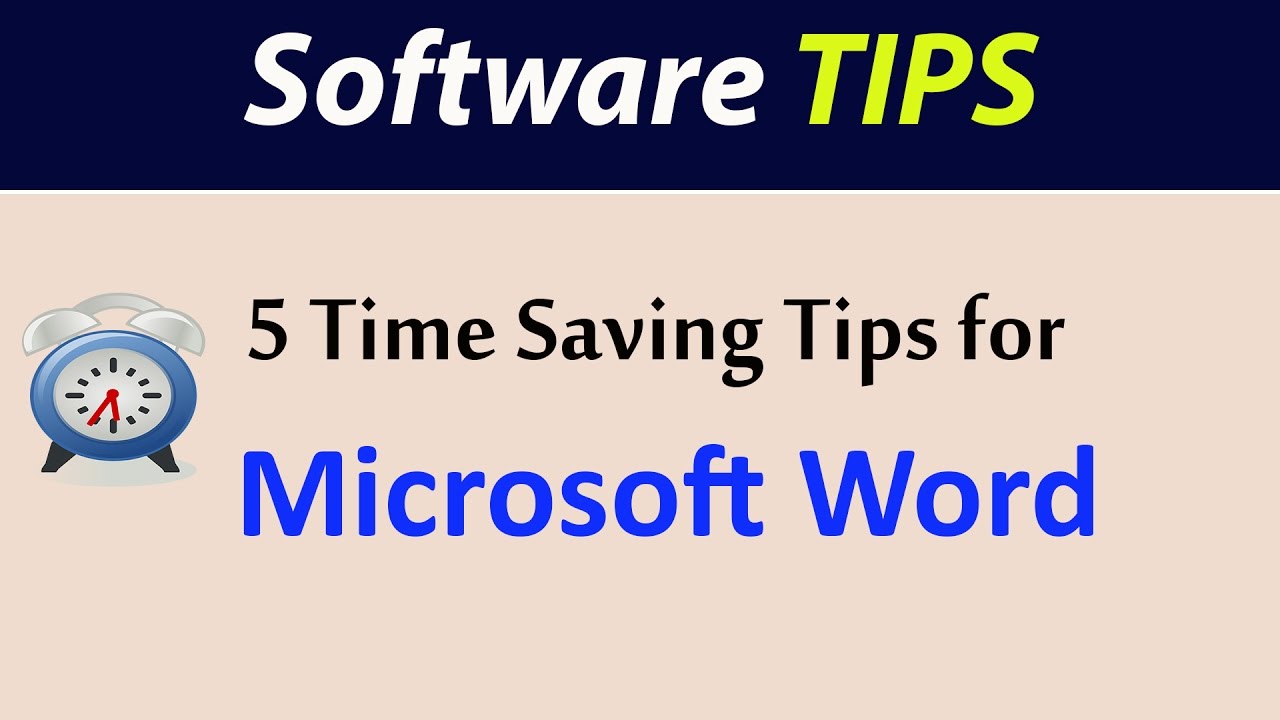 5 Time Saving Tips for Microsoft Word
