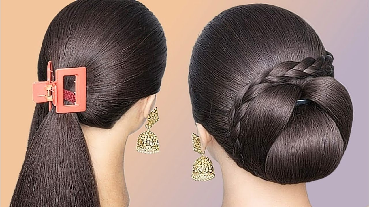 Beautiful 1 Minute Hairstyle Tutorial 😍 Simple Cross Juda Hairstyle F Everyday W क्लचर  #Hairstyle 