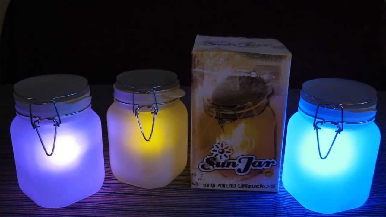 Sun Jar   Solar powered night light  Hands on review of all three colours