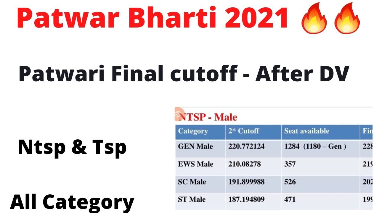 Patwari 2021 Final Cutoff After D.V. | Rajasthan Patwar Final Cutoff | Detailed analysis