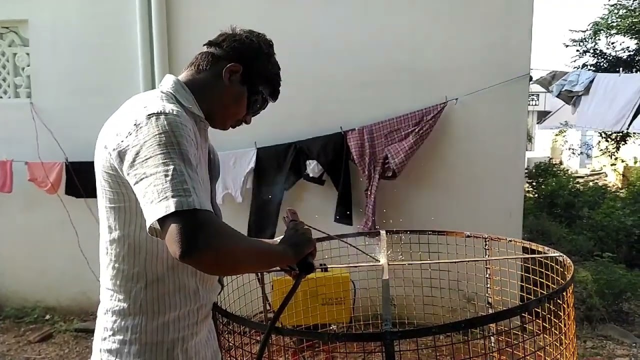 🐓குறைந்த செலவில் கட்டுத்தரை சேவலுக்கு கூண்டு செய்யும் முறை🗑️🗑️