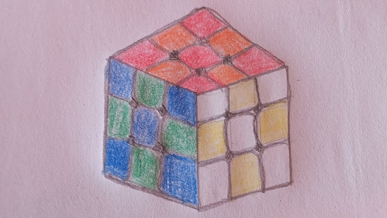 How to draw a rubixs cube | Easy draw | Step by step | drawing video .