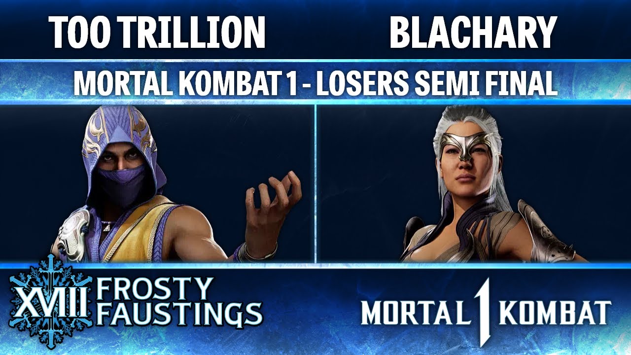 Frosty Faustings XVIII LOSERS SEMI FINAL - TOO TRILLION (Rain) vs Blachary (Sindel) - MK1