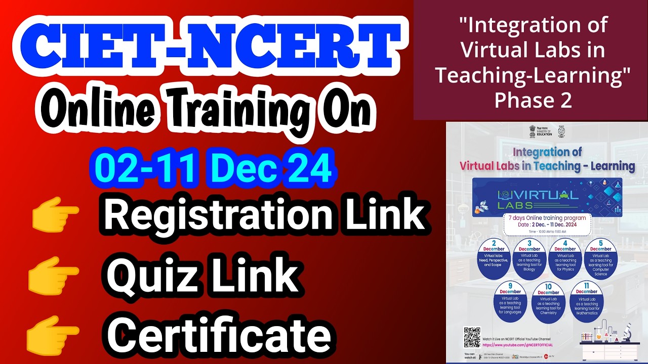 Online Training On Integration of Virtual Labs in Teaching-Learning Phase 2 Organized By NCERT CIET