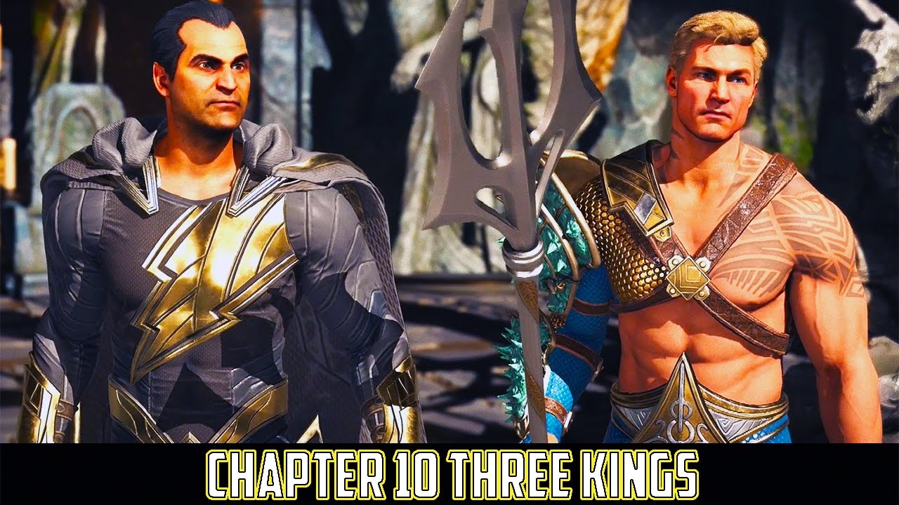 Injustice 2 Chapter 10 Three Kings as Aquaman and Black Adam vs Black Canary, Green Arrow, Blue Beet