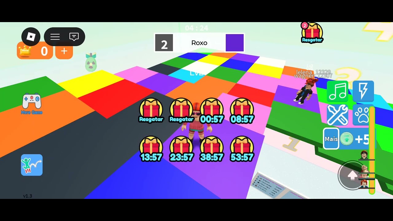 JOGANDO E BRINCANDO NO ROBLOX  NO TORRE DE CLOCO COLORIDOS