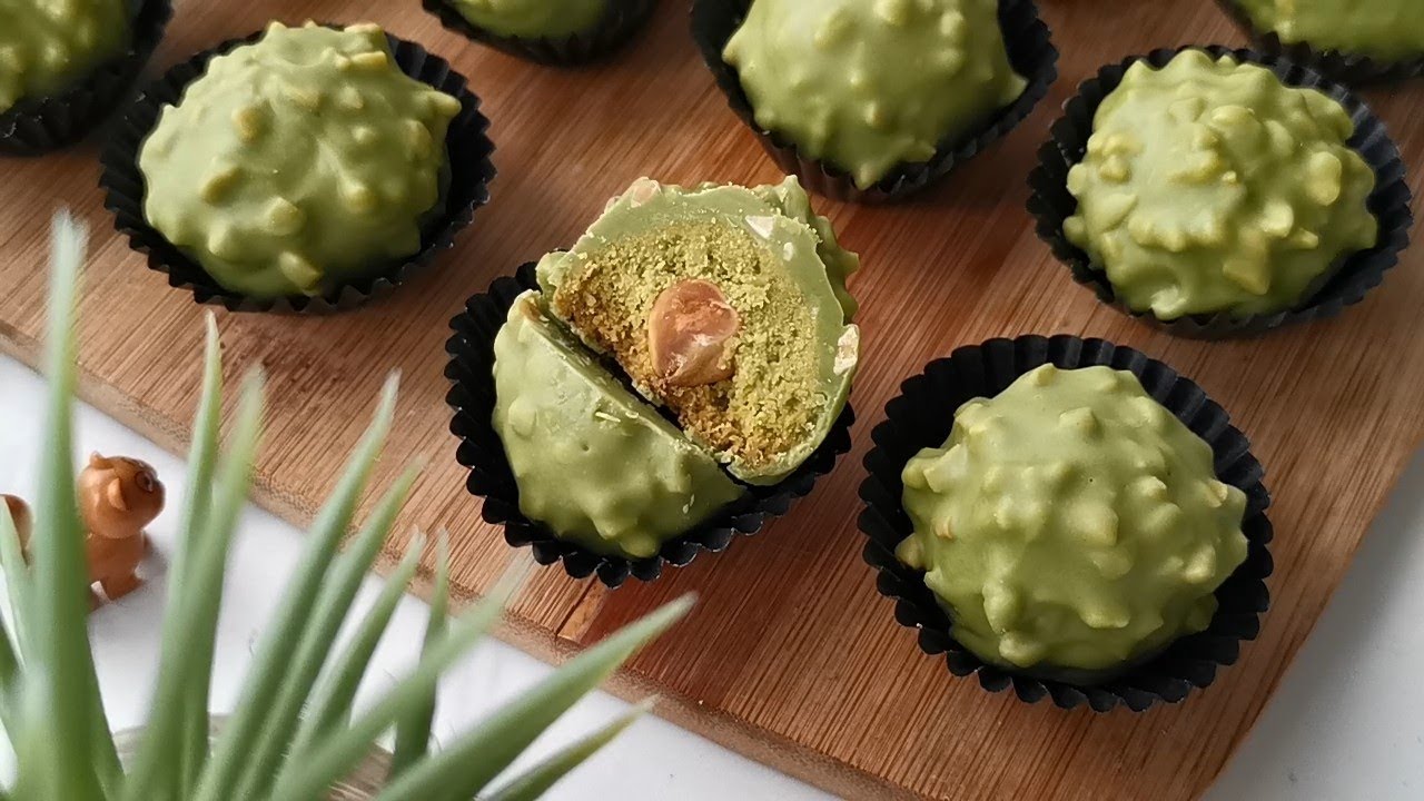 Matcha Almond Rocher Cookies | Resepi mudah tanpa telur | Eggless Recipe