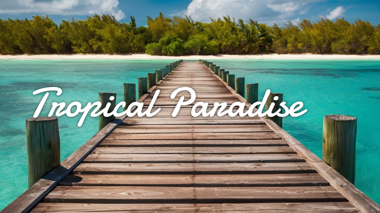 Tropical Pier in 4K – Turquoise Waters & Music to Reduce Stress