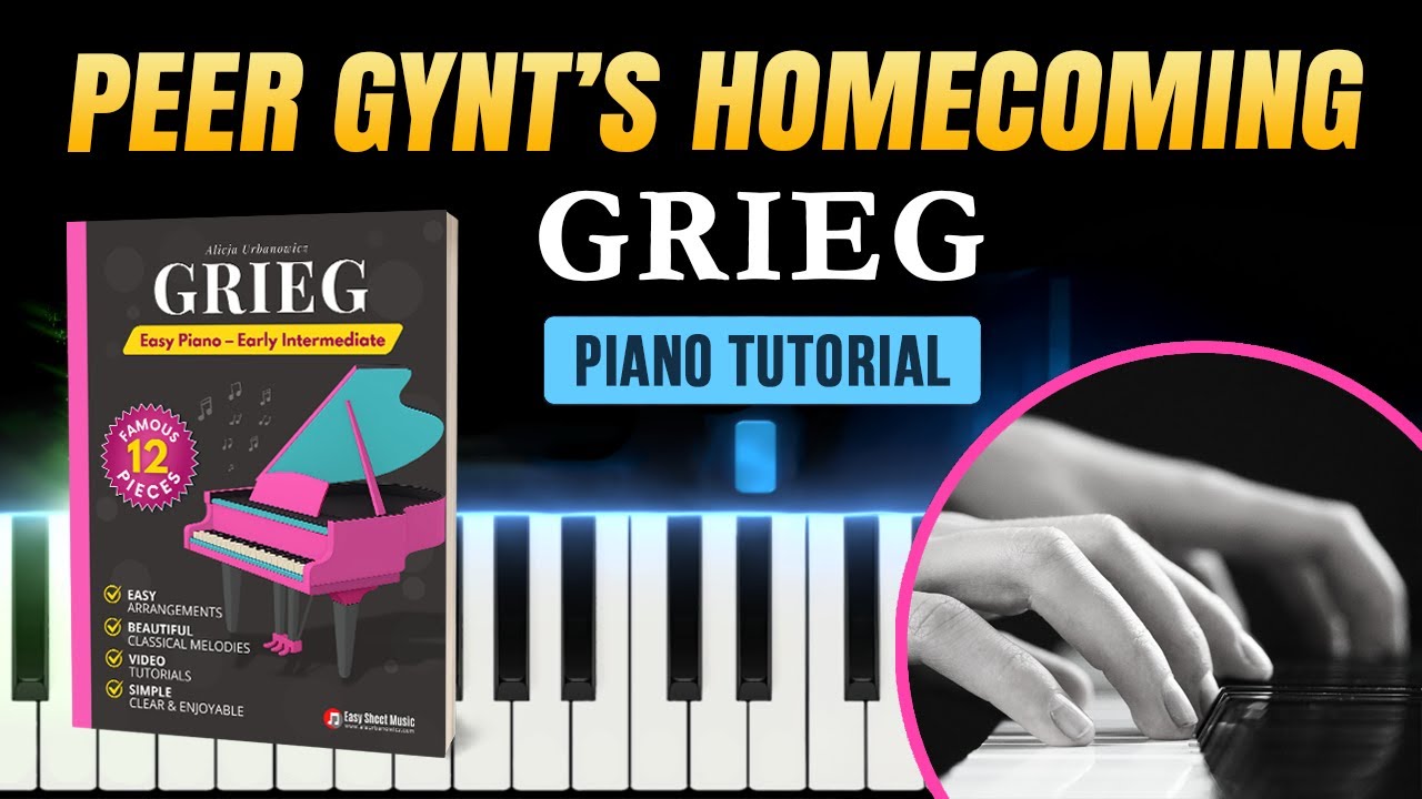 Peer Gynt’s Homecoming - Stormy Evening on the Sea (Grieg) | Medium Piano Tutorial (SLOW) + PDF