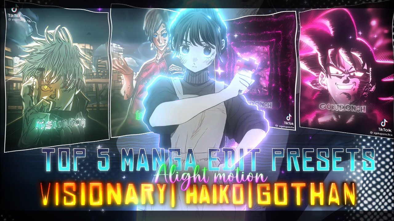 Top 5 manga edit Xml + Preset in alight motion🥵🔥| visionary | haiko manga edit Xml