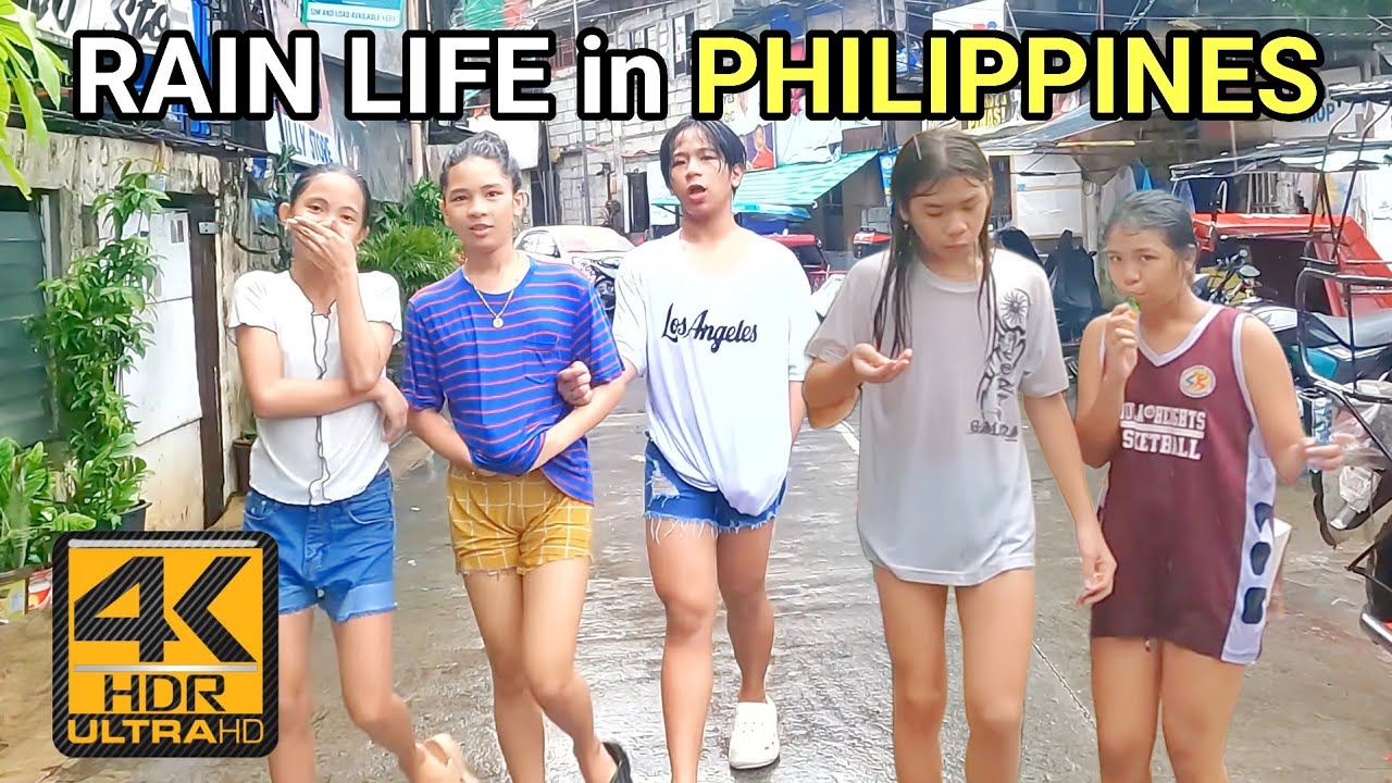 Philippines When it's Rainy Season | Walk on Real Scenario in Escopa Quezon City [4K HDR] 🇵🇭