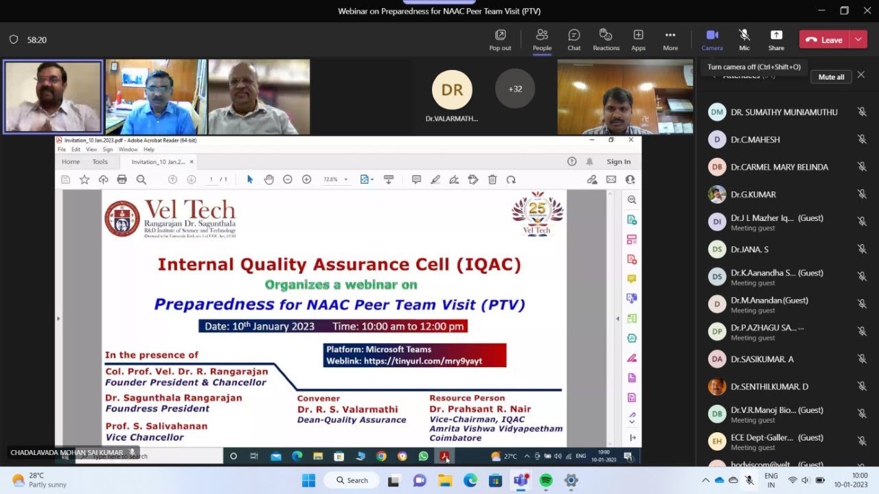 Preparedness for NAAC Peer Team Visit (PTV)