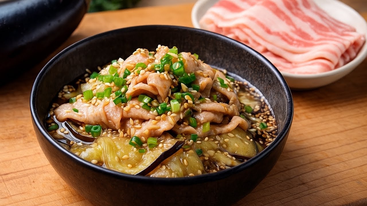 Just Boil It! 5-Minute Eggplant & Pork Warm Salad｜Easy & Healthy Japanese Home Cooking