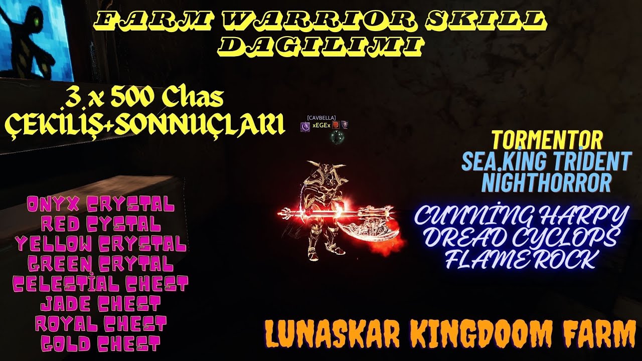 RİSE ONLİNE ! WARRİOR FARM ! WARRİOR SKİLL DAGILIMI ! ÇEKİLİŞ ! HADDAR - LUNASKAR FARM! #riseonline