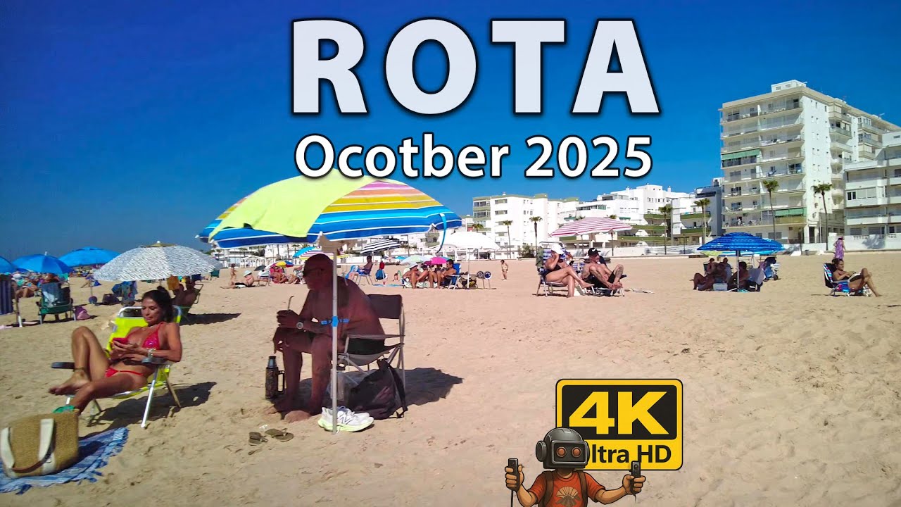 Rota, Spain: A Sunny 4K Walking Tour from the Shore to the Old Town  🏖️ Costa de la Luz, Cádiz