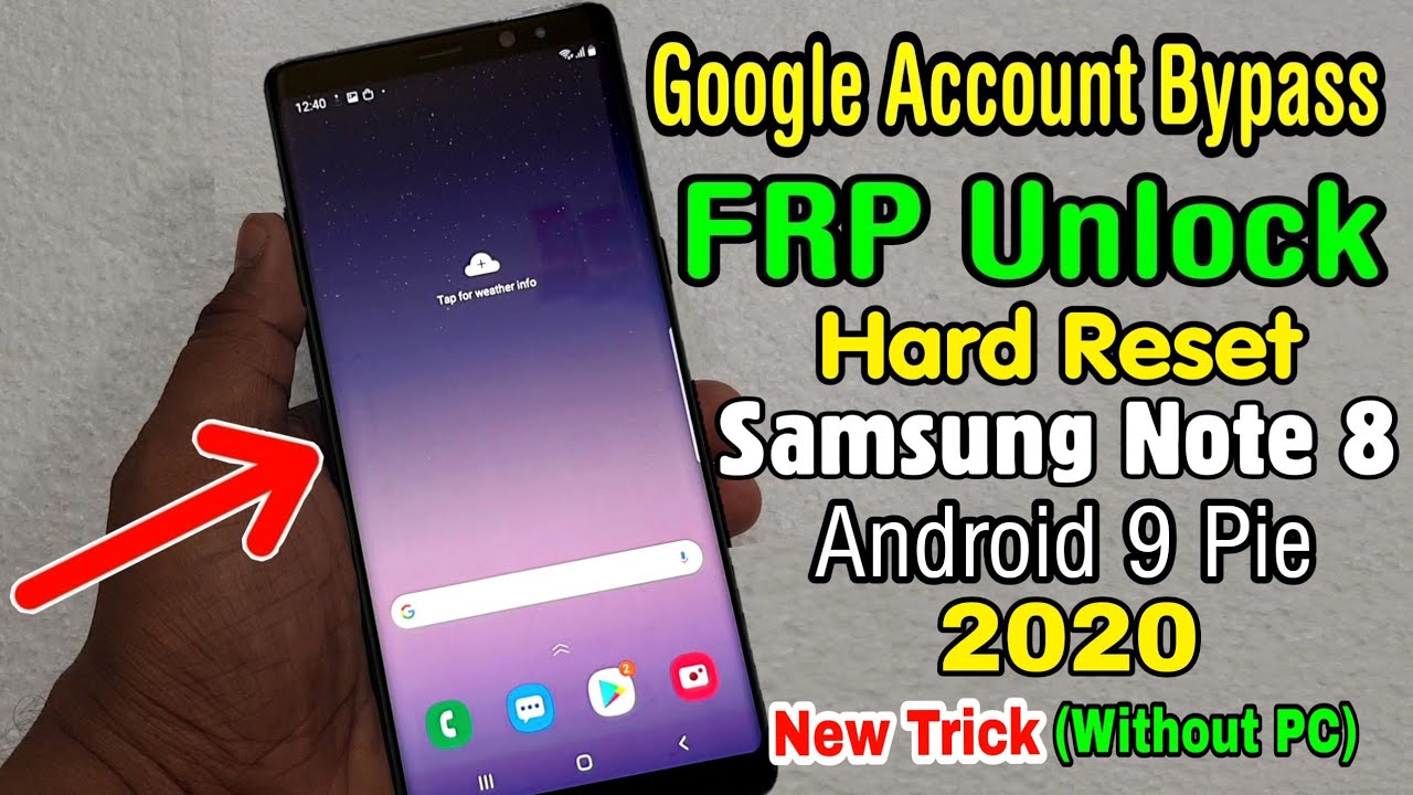 METHOD:-2║Samsung Note 8 (SM N950) Hard Reset & FRP Bypass 2020┃No SIM PIN Lock║No APK Install_NO PC