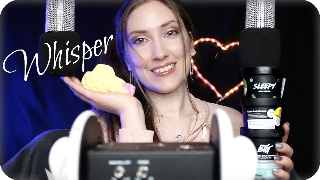 ASMR Lush Whispering w/ Ear to Ear Lid Sounds, Sleepy Lotion, Salt Scrub, Gentle Scratching & Soap 💋