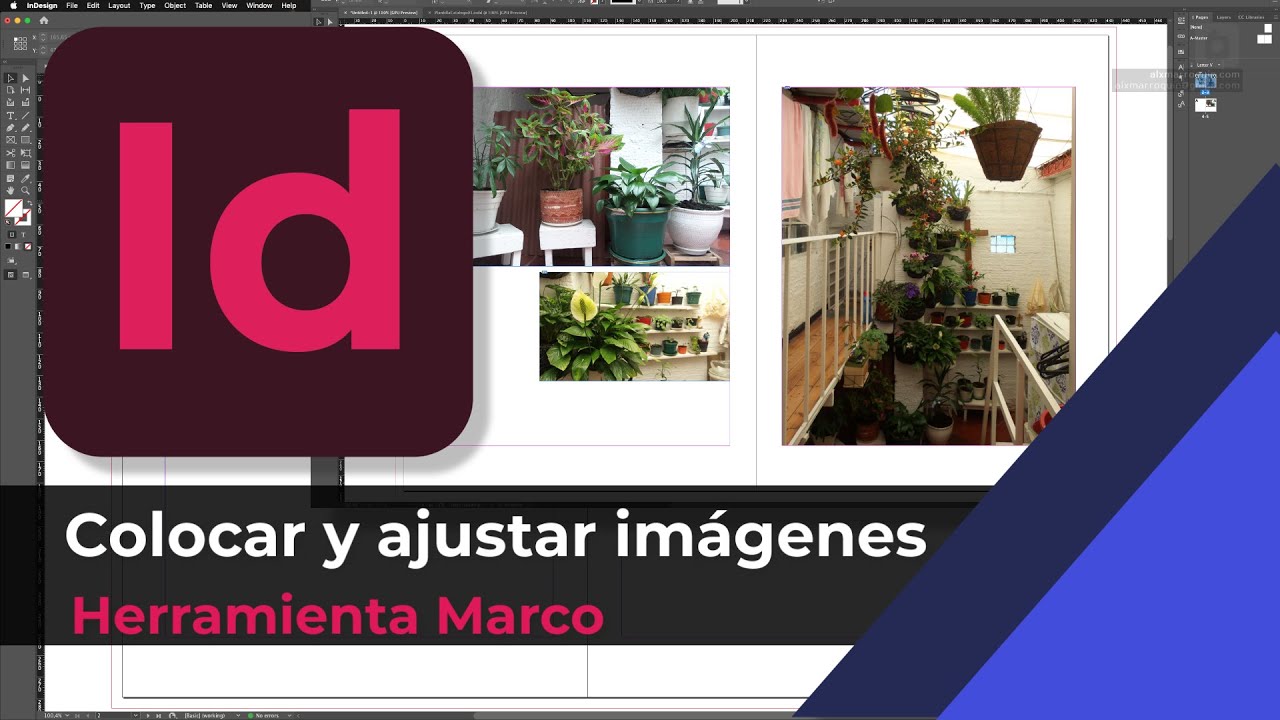 Colocar y ajustar imágenes en InDesign | Importar y ajustar fotografías a los marcos