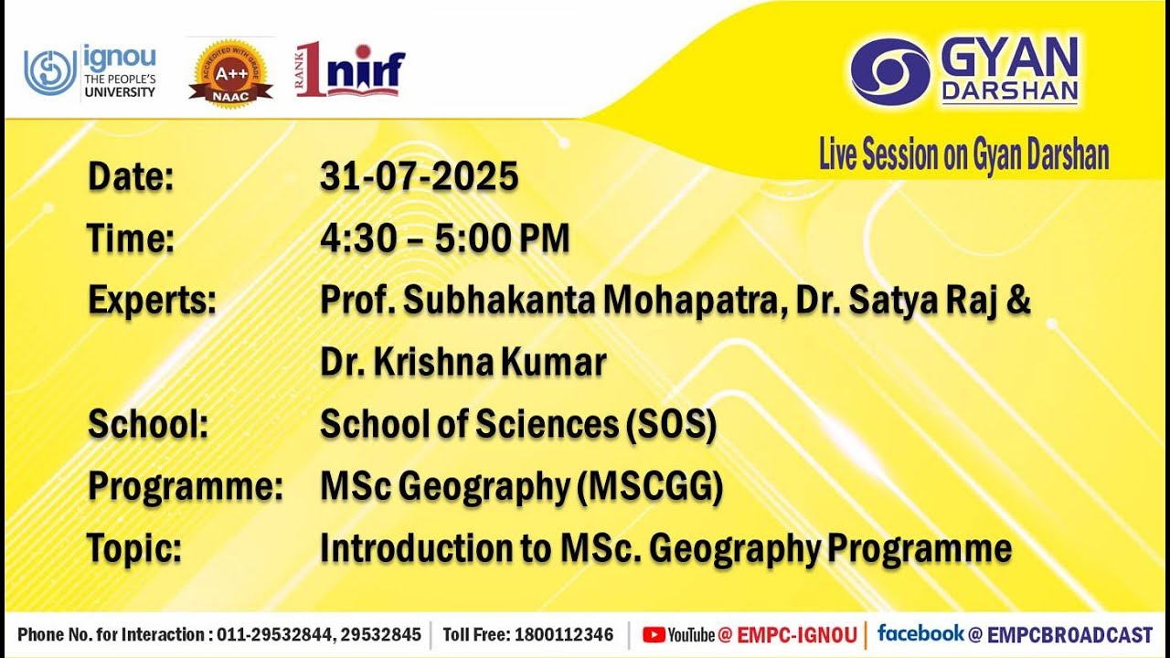 Introduction to MSc. Geography Programme