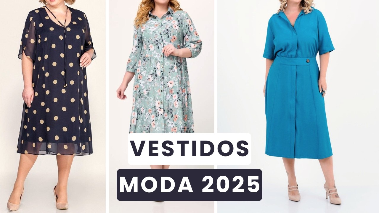 LINDOS VESTIDOS para SENHORAS de 50, 60, 70, 80 ANOS - MODA 2025