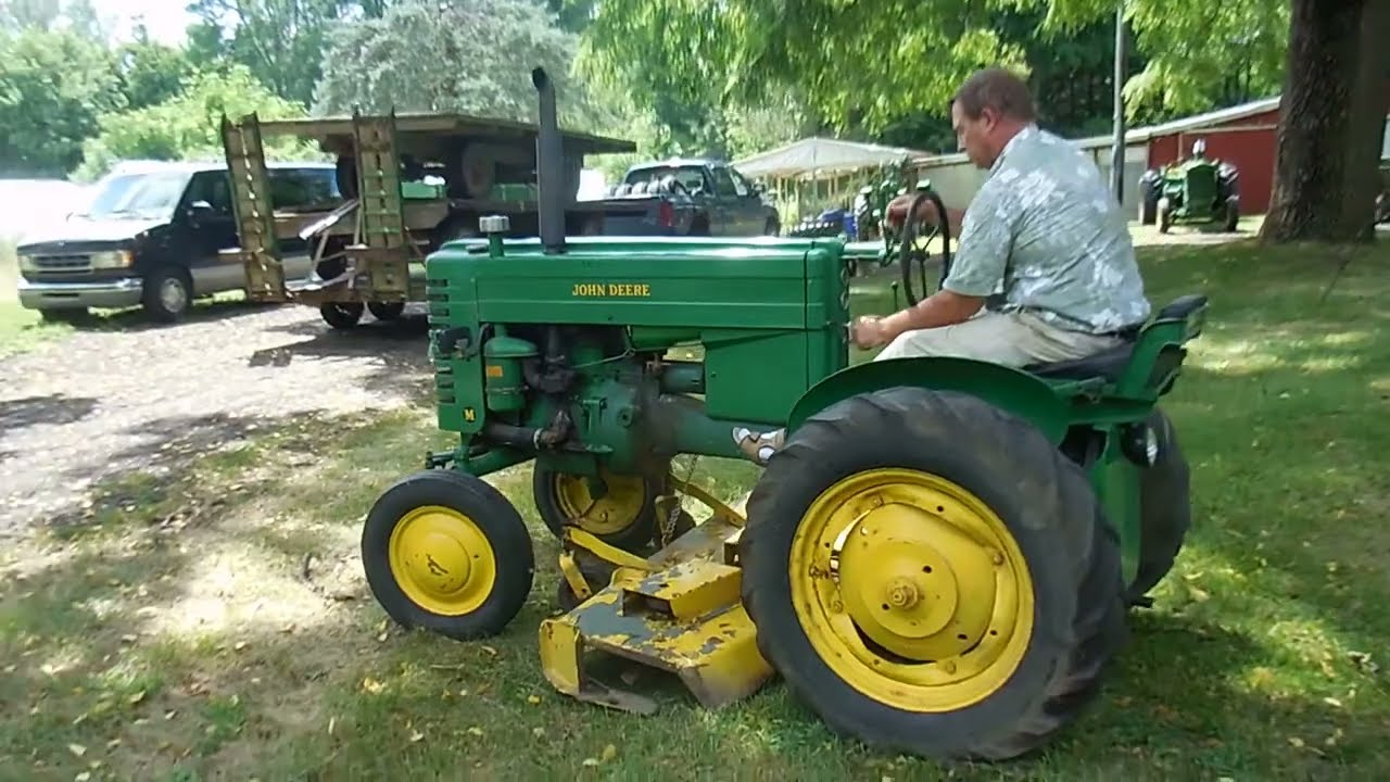 🟢 1948 John Deere Model M Tractor w/ Belly Mower | 12V Upgrade, Runs Great! | NarhiAuctions.com 🚜