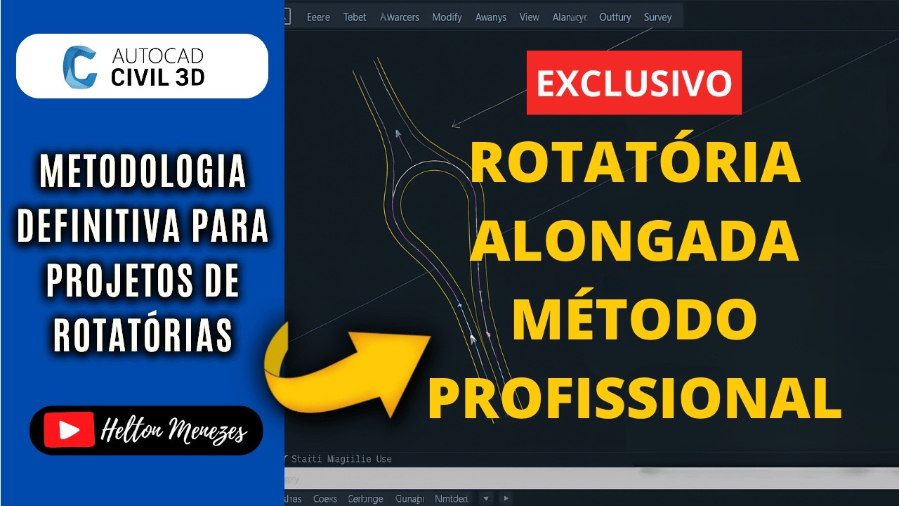 Rotatórias Alongadas no Civil 3D - Método Exclusivo e Profissional