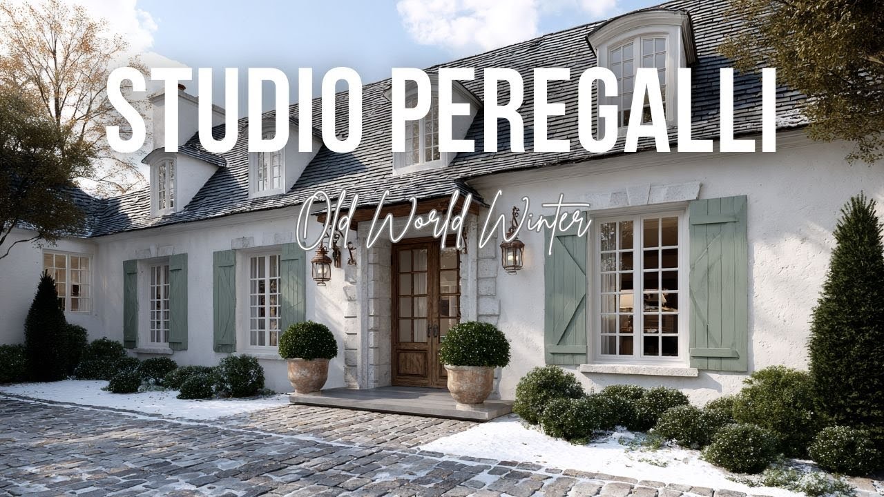 Old World Winter French Country Style inspired by Studio Peregalli in antique white and moss