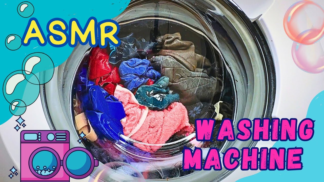 🫧 ASMR Washing Machine Washes Clothes, Bed Sheet, Tote Bag & Towel | Relaxing Laundry Sounds