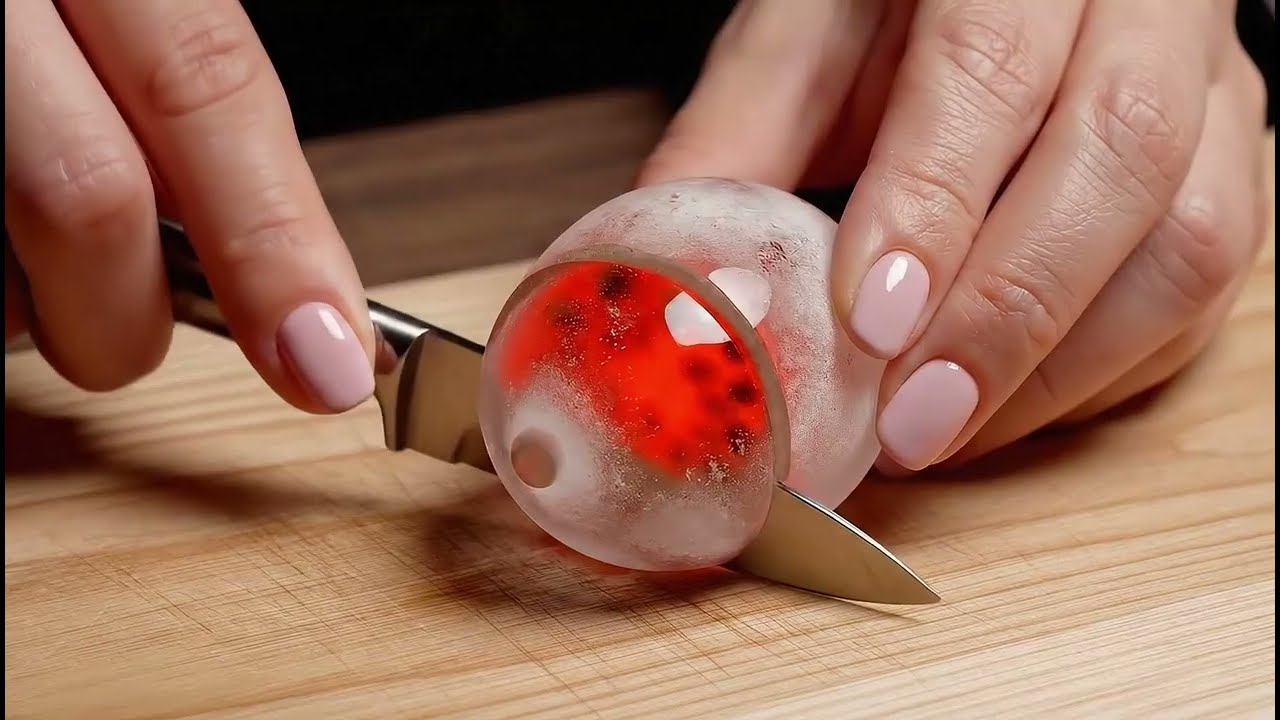 「8 MIN」Crystal Fruit Cutting  – Pure ASMR #GlassASMR #NoTalking #StudySounds #SleepSounds#Satisfying