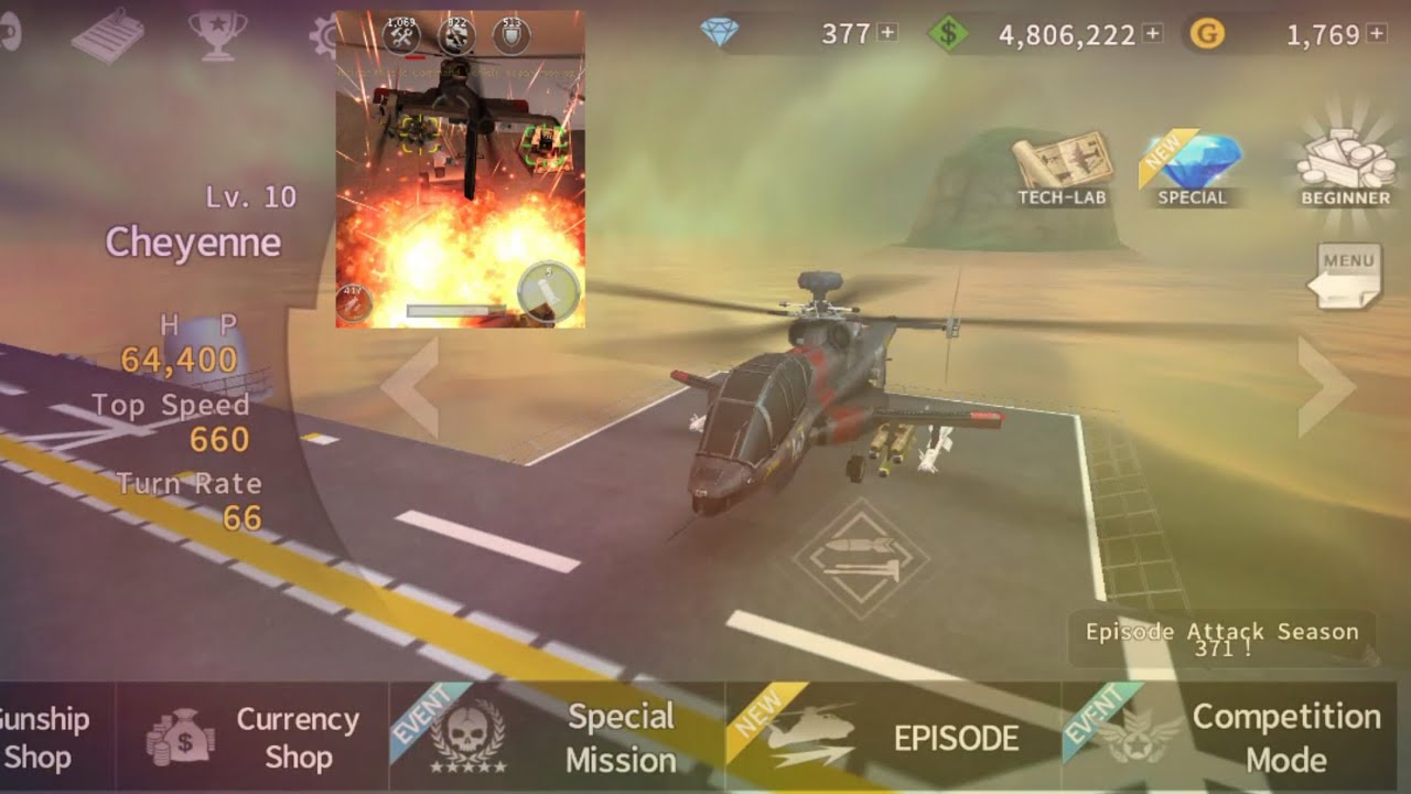 Gunship Battle Helicopter: Cheyenne t8 helicopter gameplay