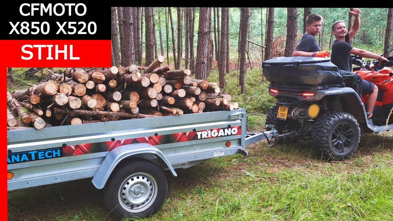 🔥Těžba dřeva v lese, Motorová pila STIHL MS231, Čtyřkolka CFMOTO X850🔥