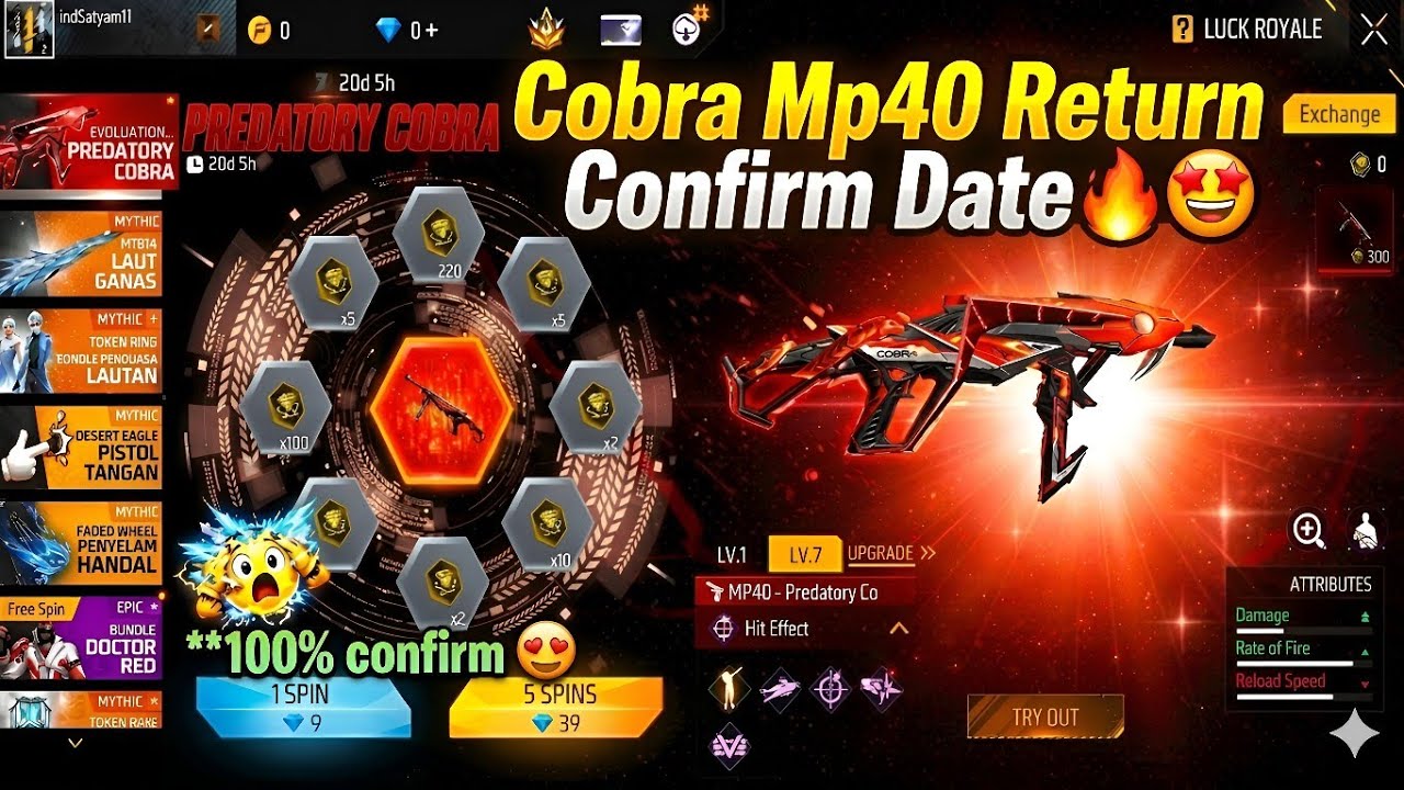 Cobra Mp40 Return🔥🤩 | next evo vault event | poker mp40 return | Cobra mp40 return date 2026