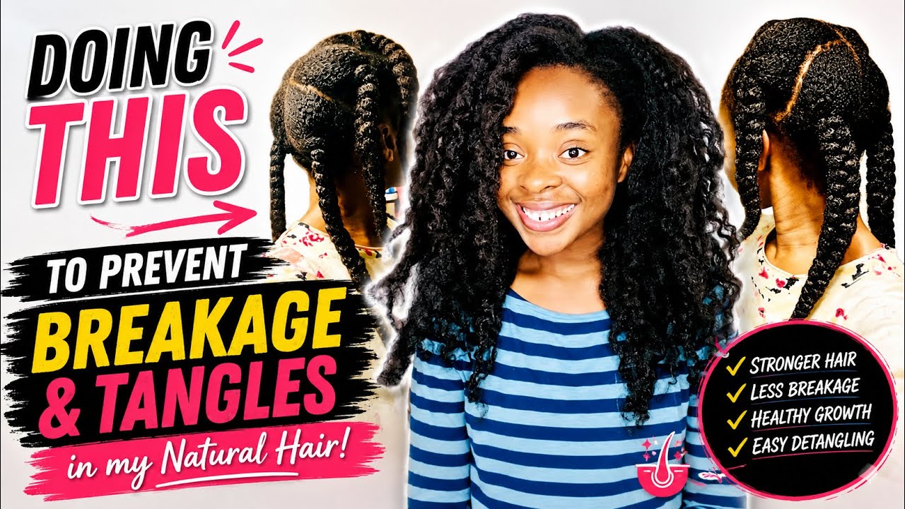Doing THIS to prevent BREAKAGE and TANGLES in my natural hair | #naturalhair #haircare #hairgrowth