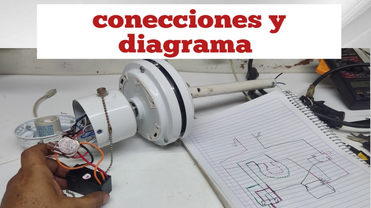 conecciones de ventilador de techo ( y diagrama ) capacitor de 4 cables