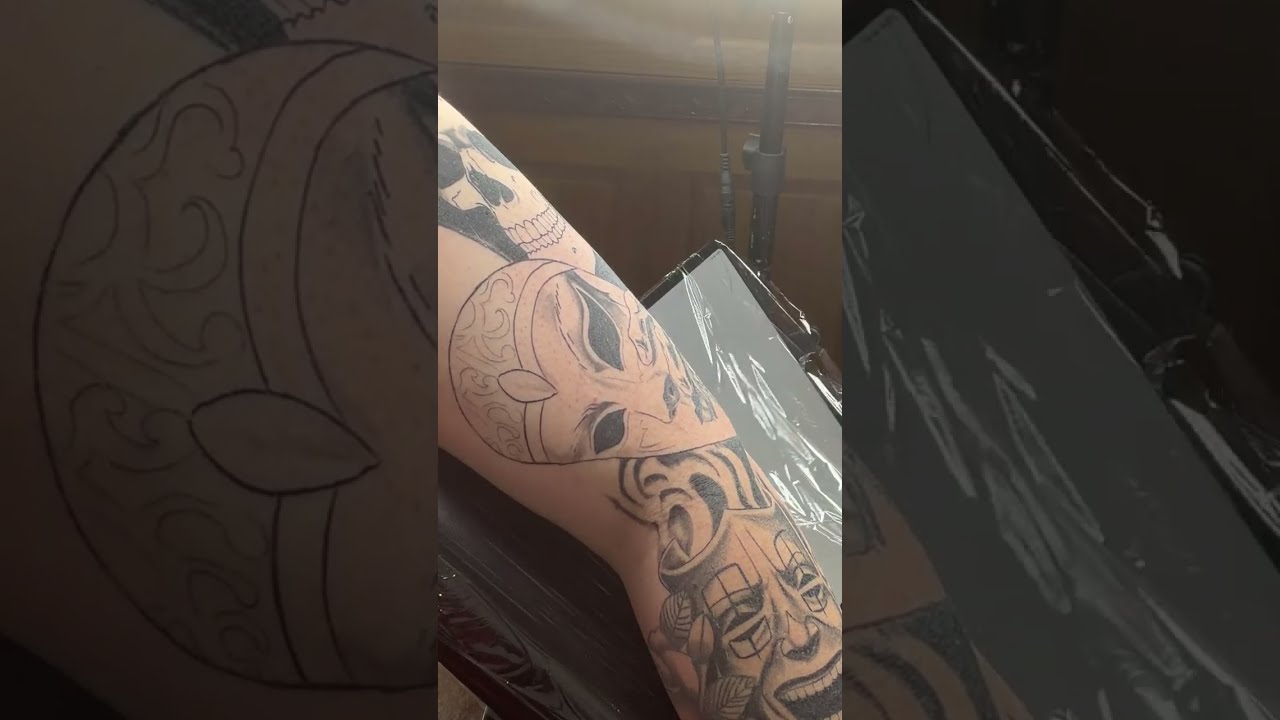 Tattooing a mask like and subscribe
