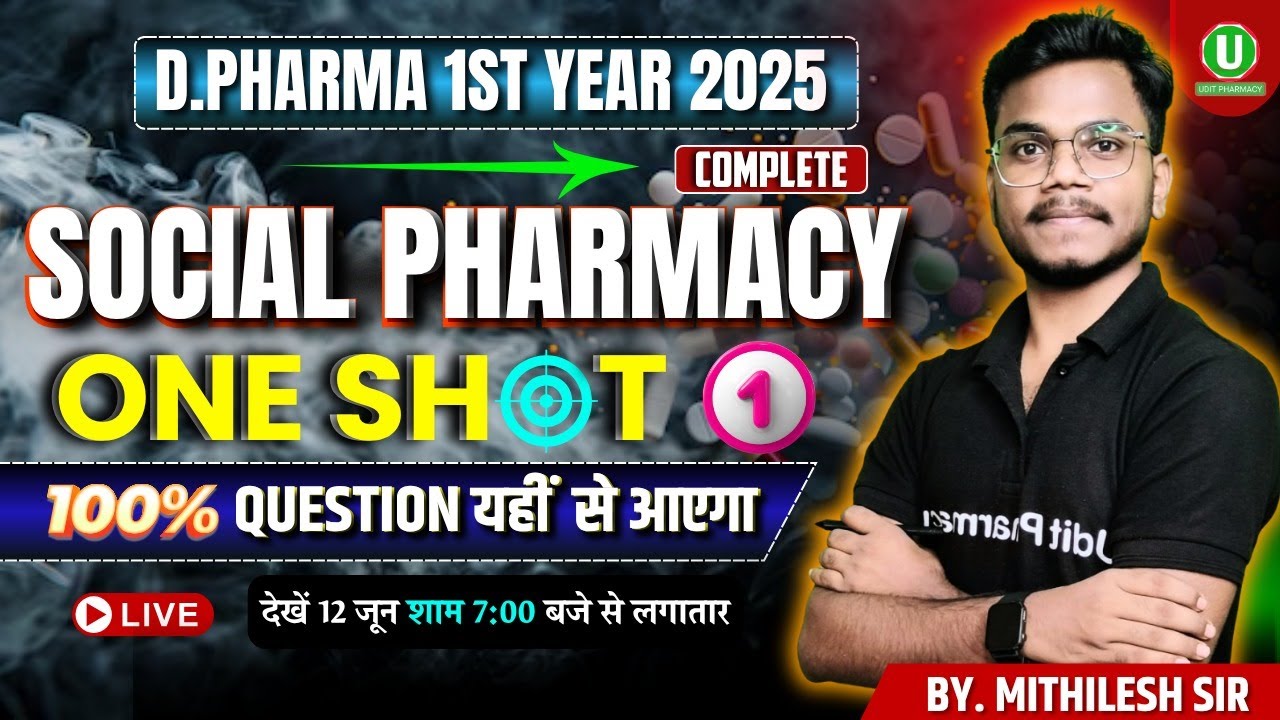 🛑Complete Social Pharmacy | One Shot Revision Series-1 | D.Pharma 1st Year 2025 | By-Mithilesh Sir