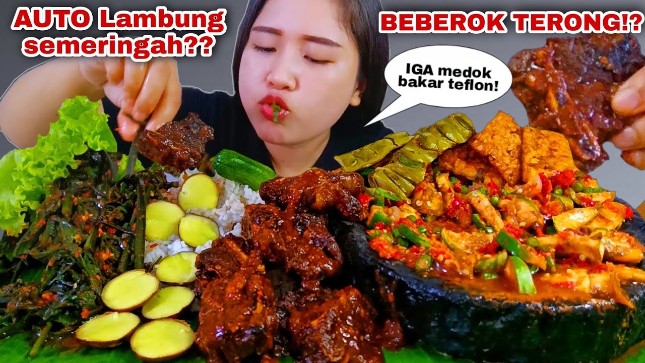 NAMPOL⁉️ MAKAN IGA BAKAR MEDOK BEBERUK TERONG LALAPAN JENGKOL TUA MENTAH PETE GORENG