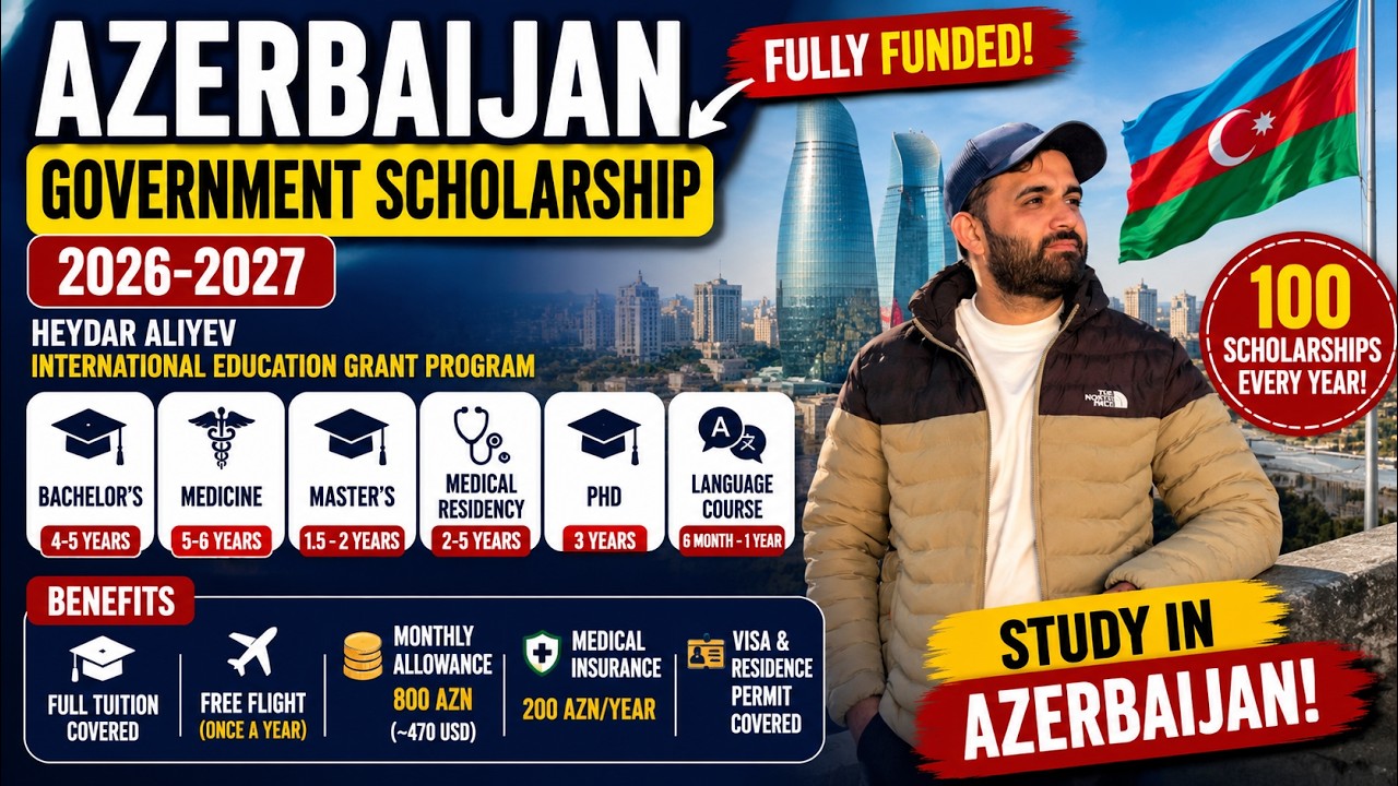 Azerbaijan Government Scholarship 2026 | Bachelor, Master, PhD & Medicine | No IELTS & Fee Required