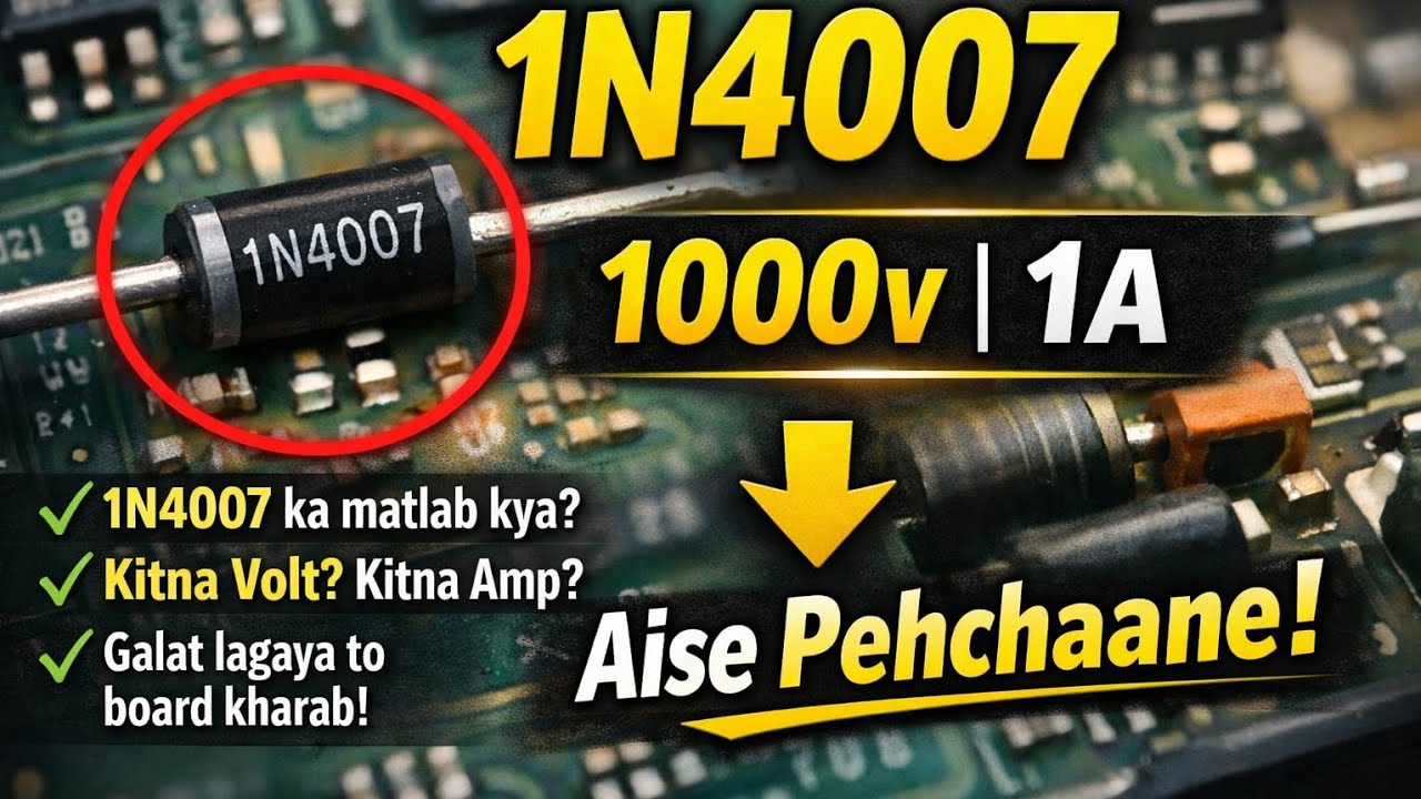 Diode Ke Number Se Ampere & Volt Kaise Pehchaane? |🔥#Diode #1N4007 #ElectronicsRepair #repair #viral