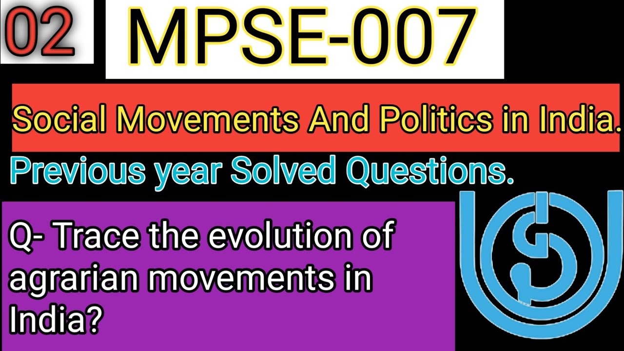 MPSE-007, Social Movements and Politics in India, Mpse-007 important questions-Answers, MPSE-007