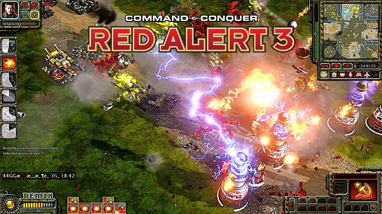Red Alert 3 Remix MOD Soviet Vs Allies in 4v4 Map | Just SPAM and FIGHT!!!