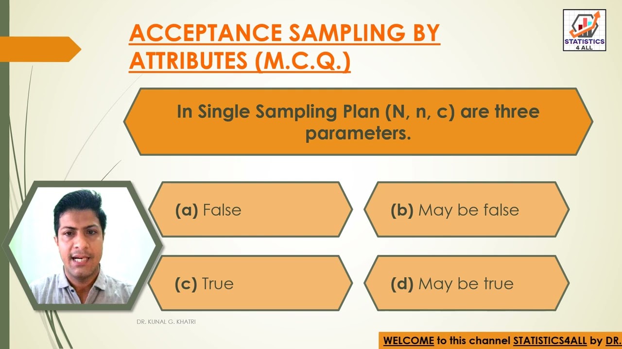 ACCEPTANCE SAMPLING BY ATTRIBUTES MCQ'S PART-1 #STATISTICS4ALL @STATISTICS4ALL #ATTRIBUTES #SAMPLING