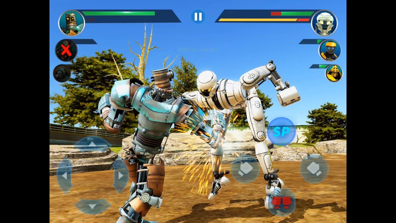 REAL STEEL-BLUEBOT & MIDAS & AQUABOT vs NOISY BOY, ATOM, AMBUSH, SIX SHOOTER, GRIDLOCK, ALBINO