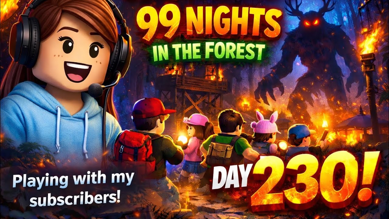 99 Nights :Helping my subscribers survive 230 days 🙂‍↕️😇|Roblox #roblox #99nightintheforest #gaming 