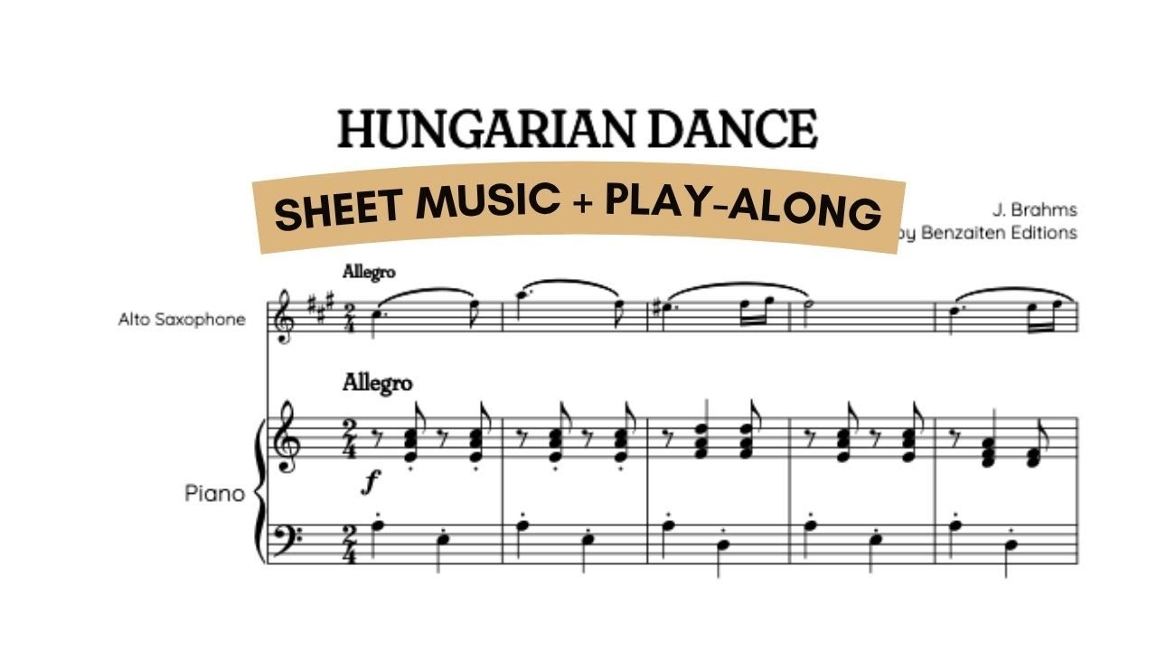🇭🇺 ALTO SAX ⁞ Brahms • Hungarian Dance (Am) | Video Sheet Music & Play-Along