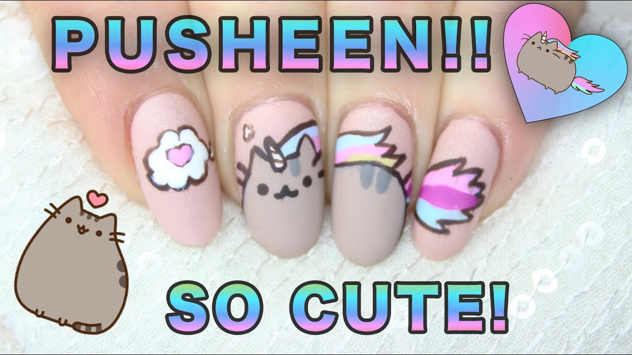PUSHEEN UNICORN (PUSHEENICORN) CAT NAIL ART