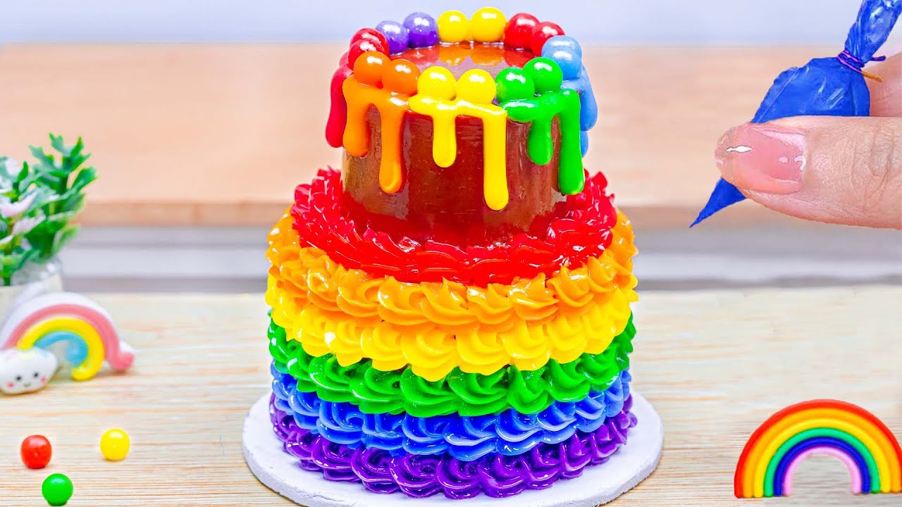 Beautiful Miniature Colorful Cake🌈Miniature Rainbow Chocolate Cake🌈HT Mini Cakes