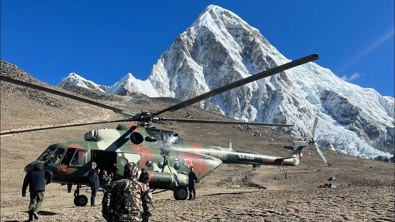 Nepali Army Mi-17 Helicopter 🚁 Landing at Kalapatther