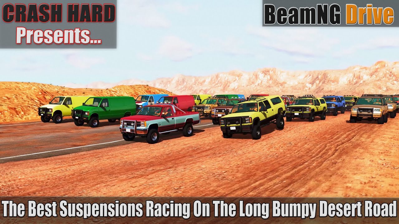 BeamNG Drive - The Best Suspensions Racing On The Long Bumpy Desert Road