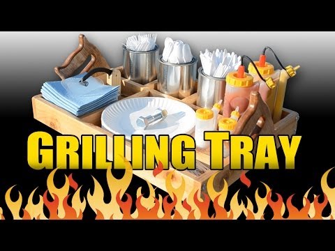 Ⓕ BBQ / Grilling Tray - Woodworking Style (ep57)